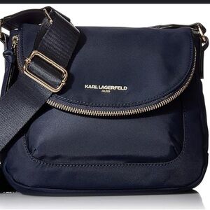 Karl Lagerfeld Cara Messenger Bag/Crossbody with Gold Hardware